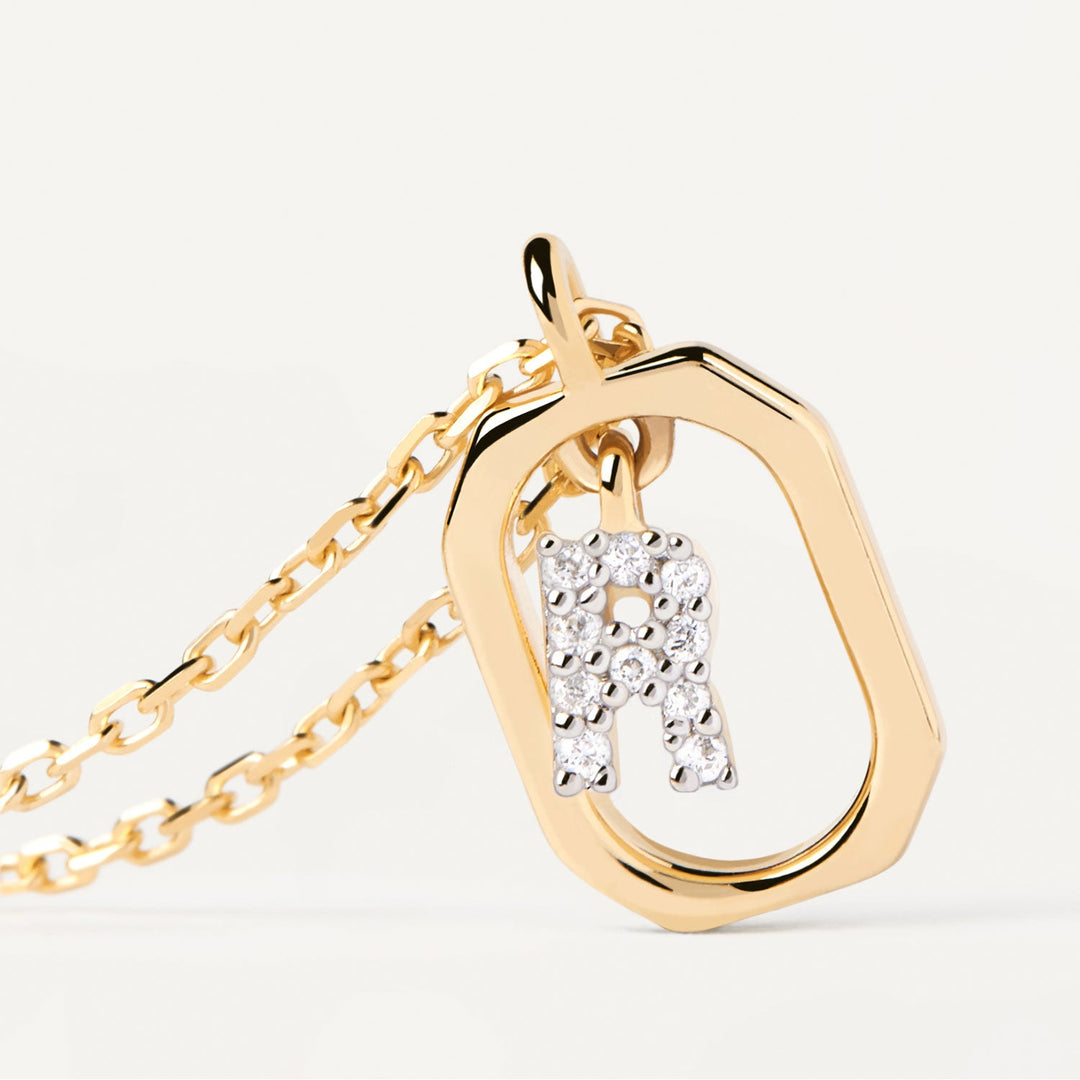 PDPaola Mini Letter R Necklace