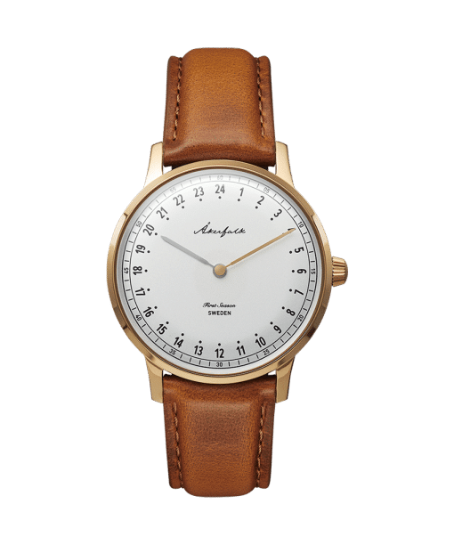 Åkerfalk First Season Gold White with Lt Brown Leather - AK.001.GO.WH.TALE.001