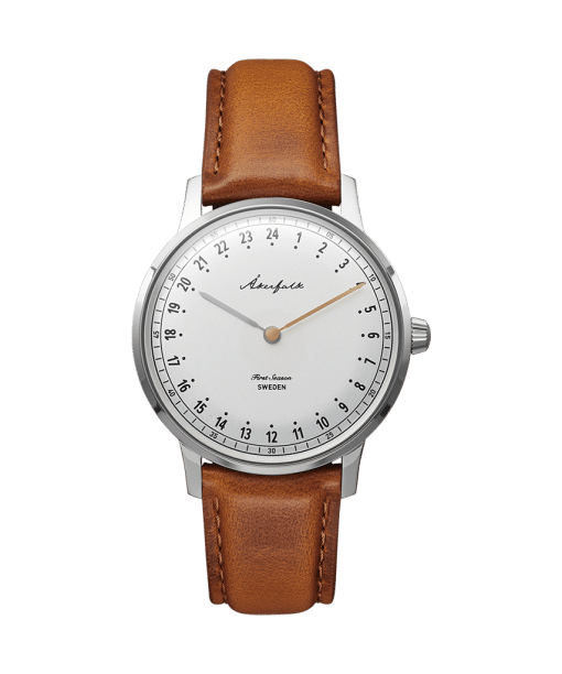 Åkerfalk First Season Silver White with Lt Brown Leather - AK.001.SI.WH.TALE.001