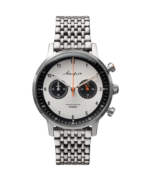 Åkerfalk Chronograph Panda 12h/24h watch - AK.004.SI.PA.MI.004