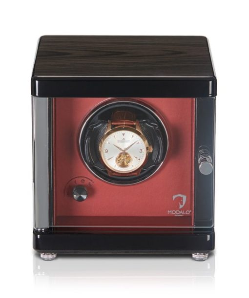 Ambiente 10 MV4 Svart Ebenholts/Röd - Winder för 1 klocka Mollstedt Ur - Mollstedt Ur