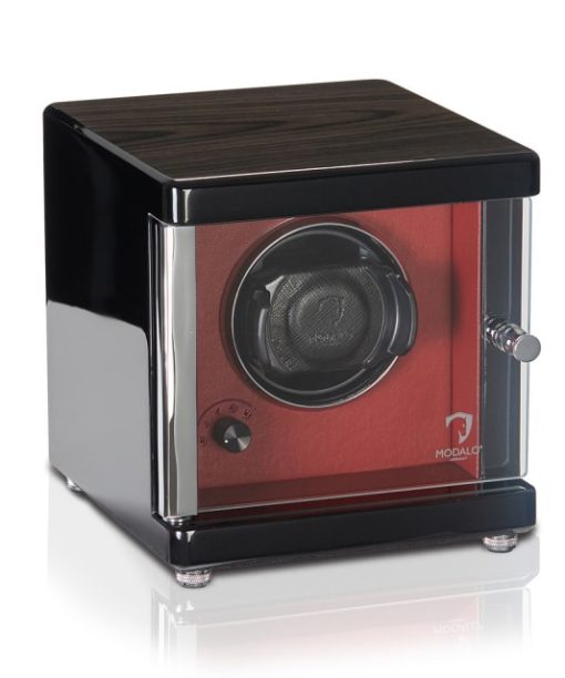 Ambiente 10 MV4 Svart Ebenholts/Röd - Winder för 1 klocka Mollstedt Ur - Mollstedt Ur