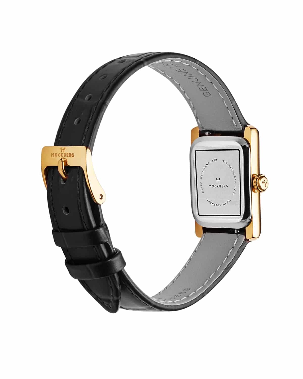 Mockberg Timeless Black Leather Gold 19x28mm - MB0245 Mockberg Timeless Black Leather Gold 19x28mm - MB0245 - Bild 2