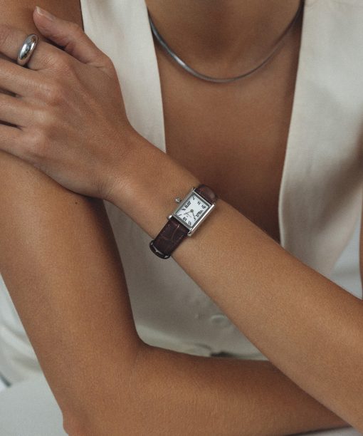 Mockberg Timeless Brown Leather Silver 19x28mm - MB0247 Mollstedt Ur - Mollstedt Ur