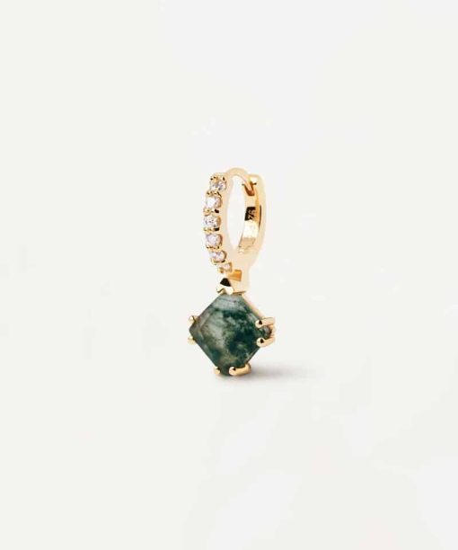 PDPaola Fuji Moss Agate Single Earring