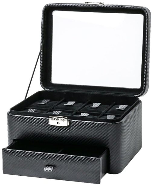 Etui för 8 klockor med smyckelåda