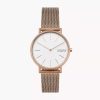 Skagen Signatur Rose-Tone Steel Mesh Watch Mollstedt Ur - Mollstedt Ur