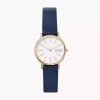 Skagen Signatur Lille Two-Hand Ocean Blue Leather Watch Mollstedt Ur - Mollstedt Ur