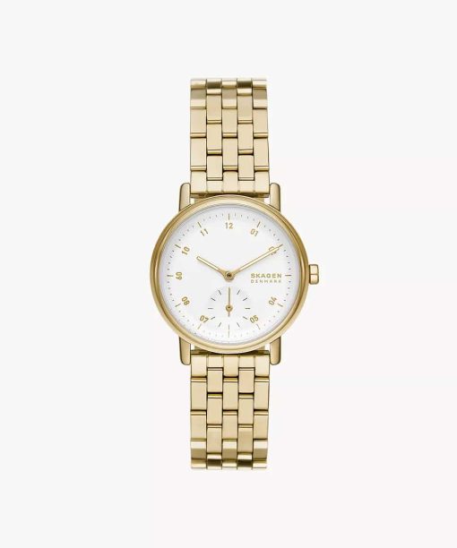 Skagen Kuppel Lille Two-Hand Sub-Second Gold Stainless Steel Mesh Watch