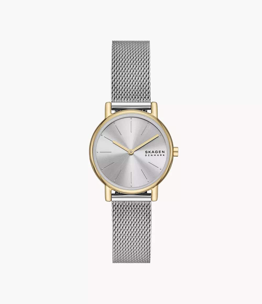 Skagen Signatur Lille Two-Hand Silver Stainless Steel Mesh Watch And Bracelet Set Skagen Signatur Lille Two-Hand Silver Stainless Steel Mesh Watch And Bracelet Set