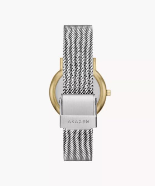Skagen Signatur Lille Two-Hand Silver Stainless Steel Mesh Watch And Bracelet Set Mollstedt Ur - Mollstedt Ur