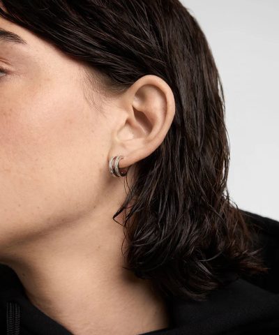 PDPaola Bianca Double Band Silver Hoops - Bild 3