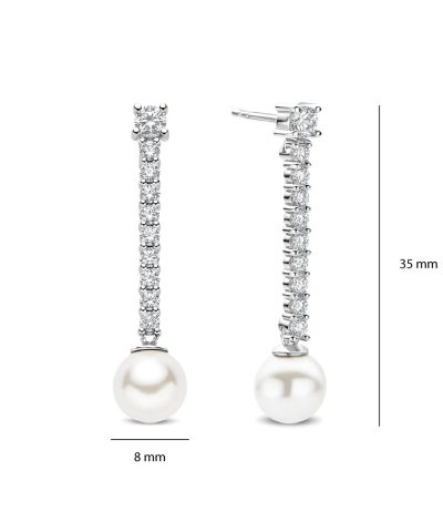 Ti Sento Drop Zirconia Pearl Earrings - Bild 3