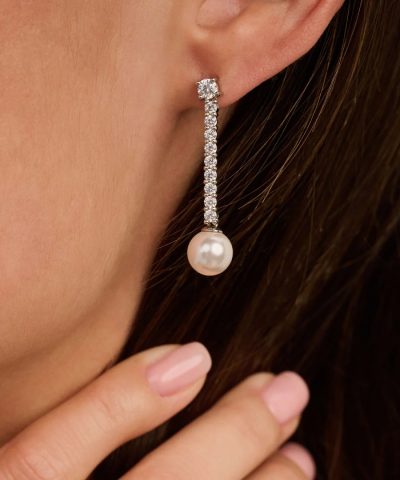 Ti Sento Drop Zirconia Pearl Earrings - Bild 4